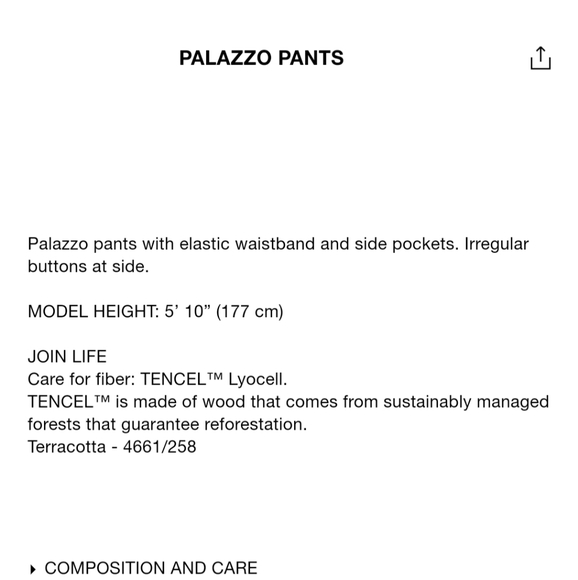 Zara TRF teracotta Palazzo pants Size XS - Picture 8 of 8